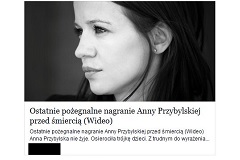 Nie, to nie jest ostatnie nagranie Anny Przybylskiej!